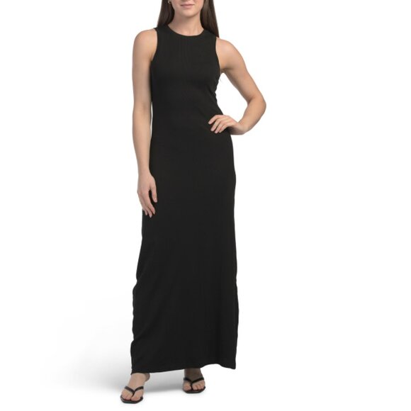 GOLDIE TEE Black Pima Cotton Maia Maxi Dress - Picture 1 of 2